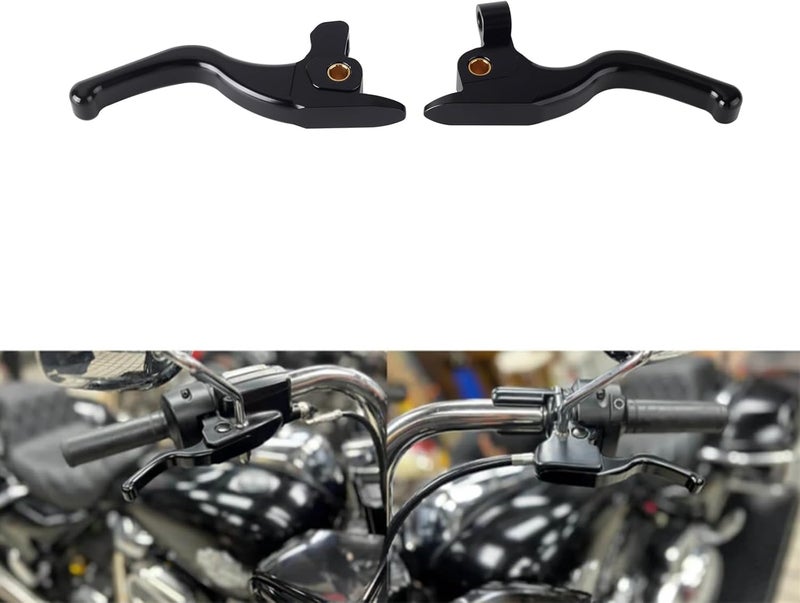 FVMOTO 3 Finger 5.9" CNC Shorty Hand Control Lever Kit Brake Clutch Levers Fit for Harley Touring Electra Glide, Road Street Glide, Road King, Tri Glide CVO/SE 2017-2020 - Image 1